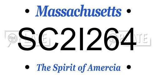 SC2I264 Massachusetts License Plate