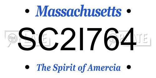 SC2I764 Massachusetts License Plate