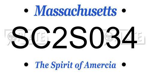 SC2S034 Massachusetts License Plate
