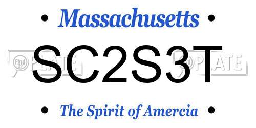 SC2S3T Massachusetts License Plate