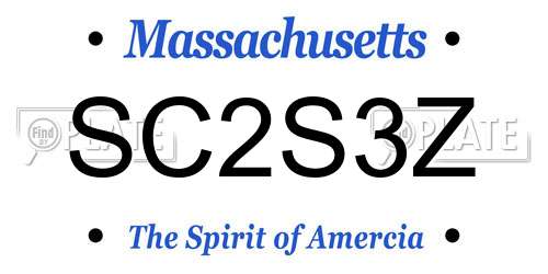 SC2S3Z Massachusetts License Plate