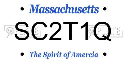 SC2T1Q Massachusetts License Plate