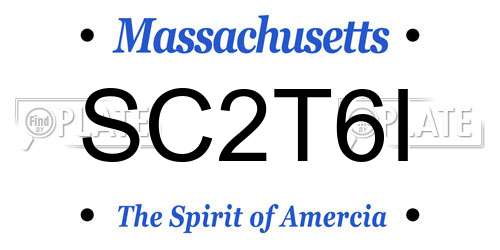 SC2T6I Massachusetts License Plate