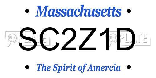 SC2Z1D Massachusetts License Plate