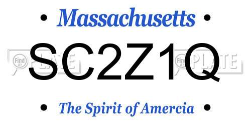 SC2Z1Q Massachusetts License Plate