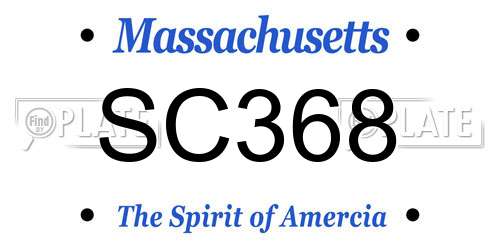 SC368 Massachusetts License Plate