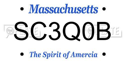 SC3Q0B Massachusetts License Plate