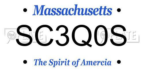SC3Q0S Massachusetts License Plate
