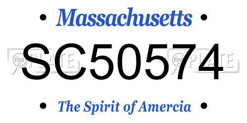 SC50574 Massachusetts License Plate