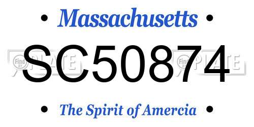 SC50874 Massachusetts License Plate