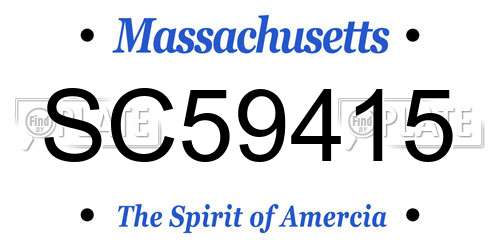 SC59415 Massachusetts License Plate