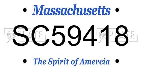 SC59418 Massachusetts License Plate