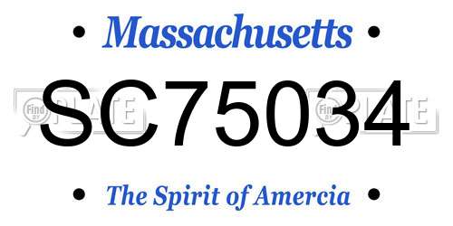 SC75034 Massachusetts License Plate