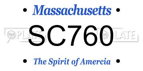 SC760 Massachusetts License Plate