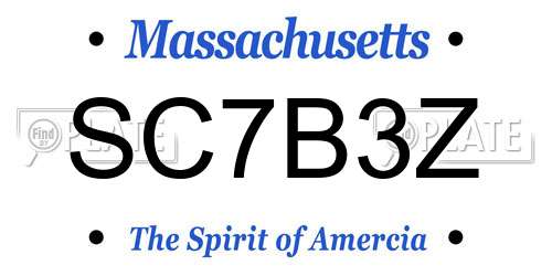SC7B3Z Massachusetts License Plate