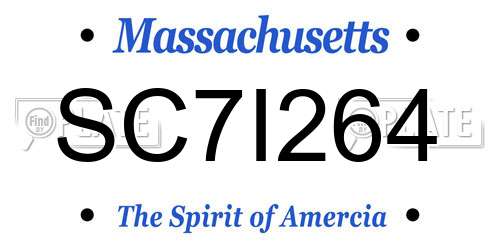 SC7I264 Massachusetts License Plate
