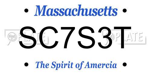 SC7S3T Massachusetts License Plate