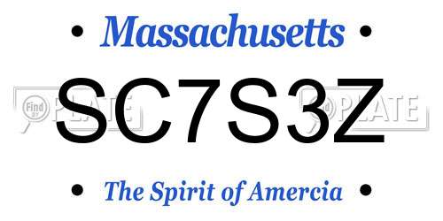 SC7S3Z Massachusetts License Plate