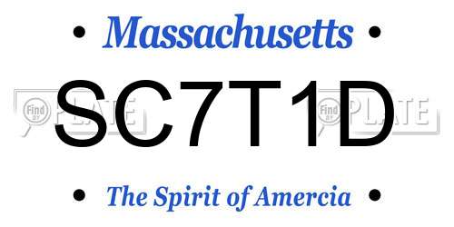 SC7T1D Massachusetts License Plate