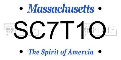 SC7T1O Massachusetts License Plate