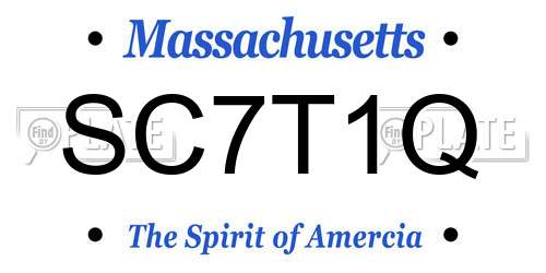 SC7T1Q Massachusetts License Plate