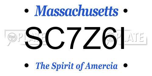 SC7Z6I Massachusetts License Plate