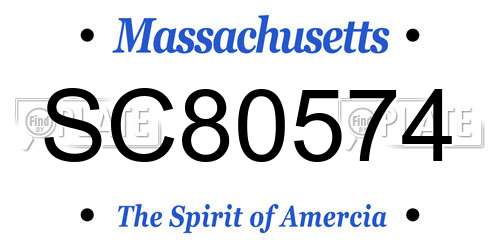SC80574 Massachusetts License Plate