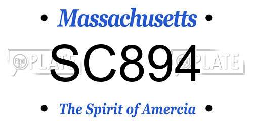 SC894 Massachusetts License Plate