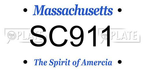 SC911 Massachusetts License Plate