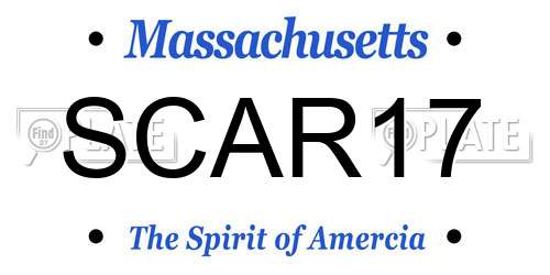 SCAR17 Massachusetts License Plate
