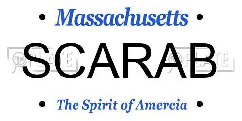 SCARAB Massachusetts License Plate