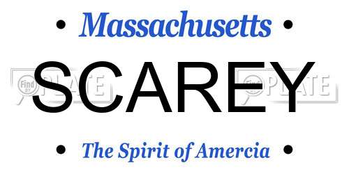 SCAREY Massachusetts License Plate