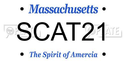 SCAT21 Massachusetts License Plate