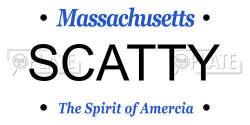 SCATTY Massachusetts License Plate