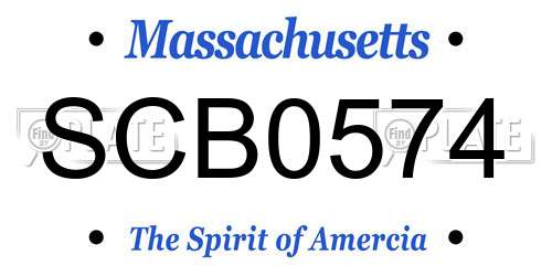SCB0574 Massachusetts License Plate