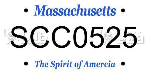 SCC0525 Massachusetts License Plate