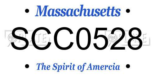 SCC0528 Massachusetts License Plate
