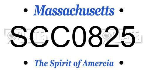 SCC0825 Massachusetts License Plate