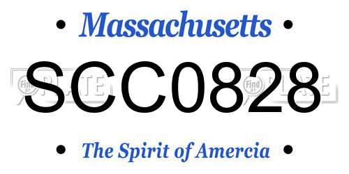SCC0828 Massachusetts License Plate