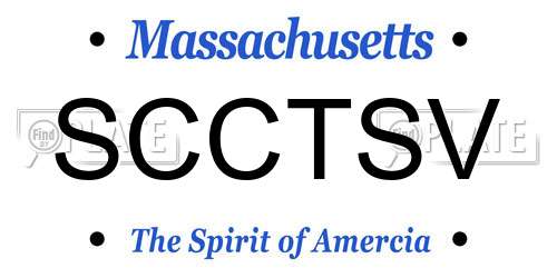 SCCTSV Massachusetts License Plate