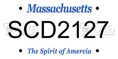SCD2127 Massachusetts License Plate