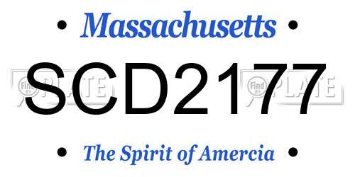 SCD2177 Massachusetts License Plate