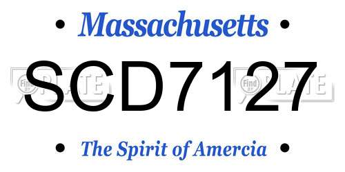 SCD7127 Massachusetts License Plate