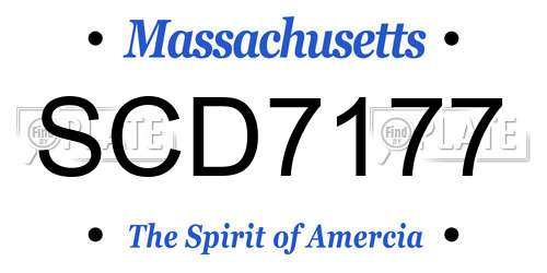 SCD7177 Massachusetts License Plate