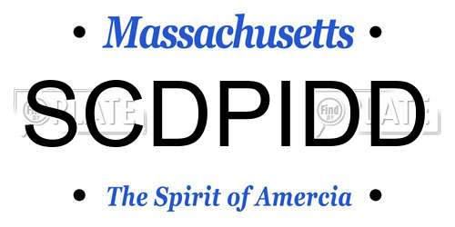 SCDPIDD Massachusetts License Plate