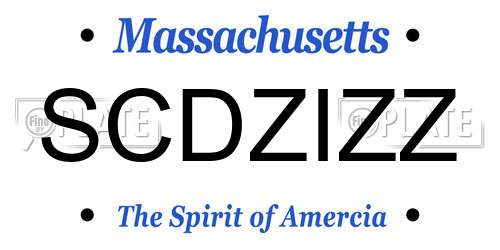 SCDZIZZ Massachusetts License Plate