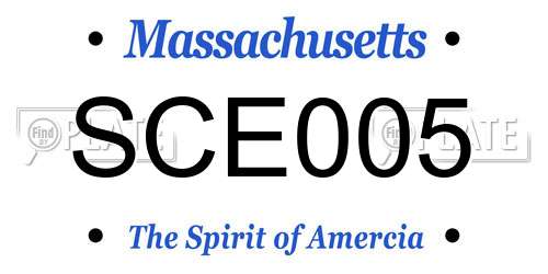 SCE005 Massachusetts License Plate