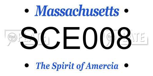 SCE008 Massachusetts License Plate