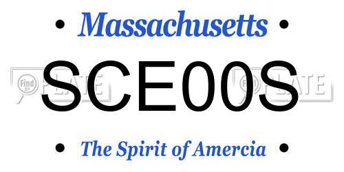 SCE00S Massachusetts License Plate