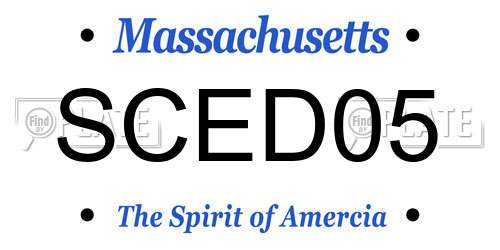 SCED05 Massachusetts License Plate